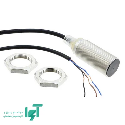 سنسور القایی استوانه‌ای امرن E2B-M18KS08-WP-B1 2M با اتصال کابلی